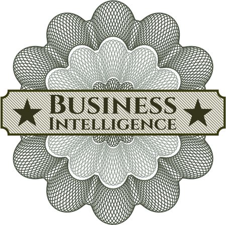 Business Intelligence rosette or money style emblem