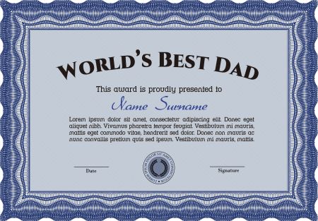 Best Dad Award. Customizable, Easy to edit and change colors.With linear background. Elegant design.