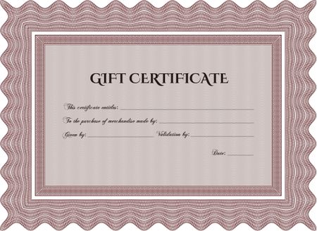 Modern gift certificate. Elegant design. With complex linear background. Customizable, Easy to edit and change colors.