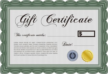 Retro Gift Certificate. Beauty design. Printer friendly. Customizable, Easy to edit and change colors.