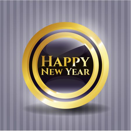 Happy New Year golden badge