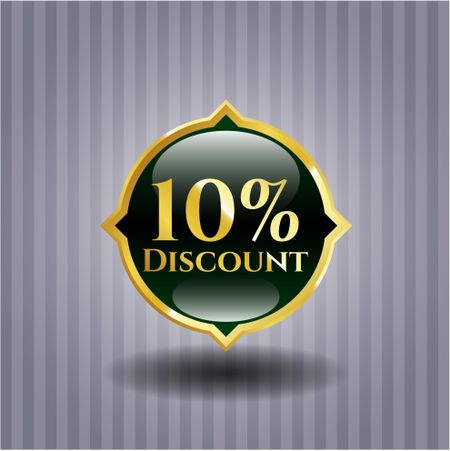 10% Discount golden badge