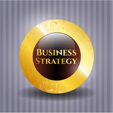 Business Strategy gold shiny emblem