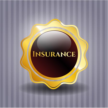 Insurance gold shiny emblem