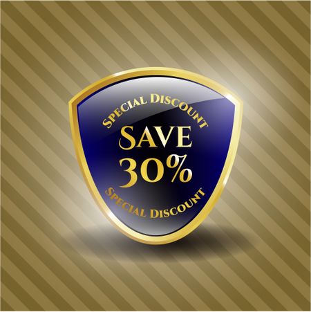 Save 30% golden badge