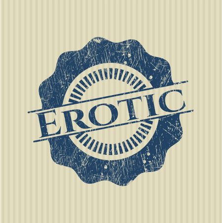Erotic rubber stamp with grunge texture