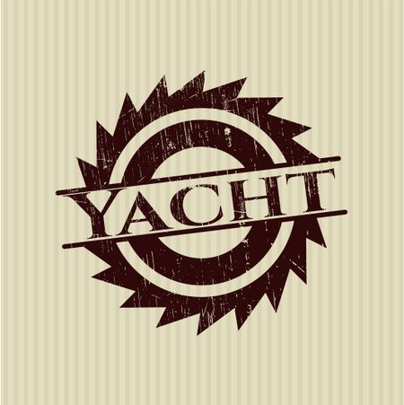 Yacht rubber stamp with grunge texture