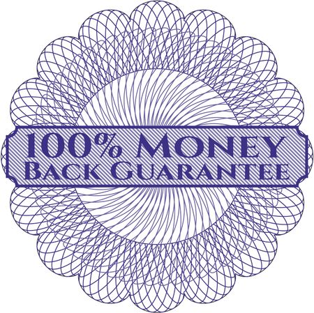 100% Money Back Guarantee abstract rosette