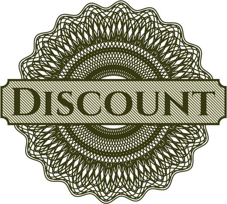 Discount rosette or money style emblem
