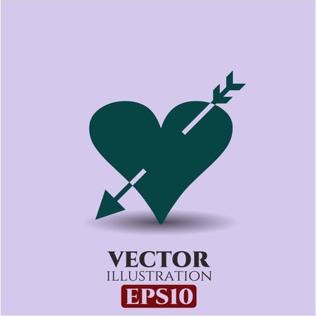 Heart with arrow icon vector illustration