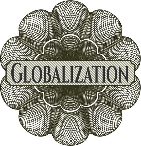 Globalization written inside abstract linear rosette