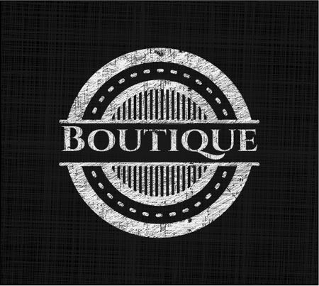 Boutique chalkboard emblem on black board