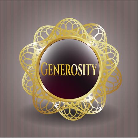 Generosity golden emblem or badge