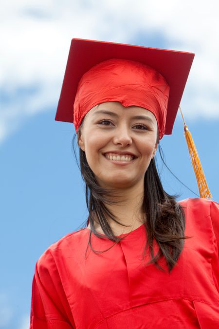Graduated woman portrait looking happy and smiling