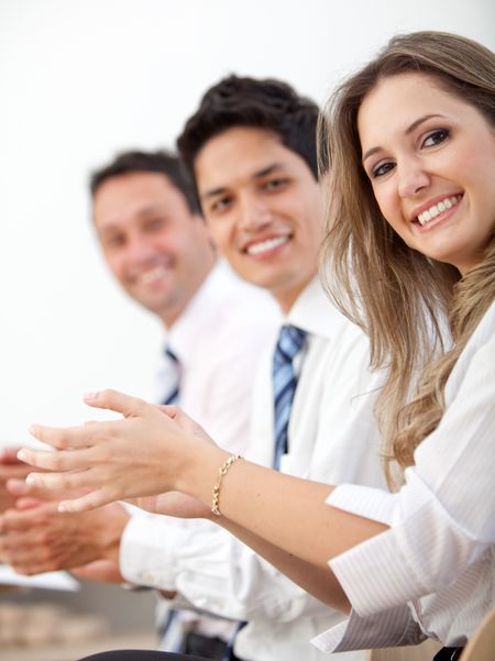 happy-business-group-applauding-isolated-white-37297918 Happy business group applauding isolated over white