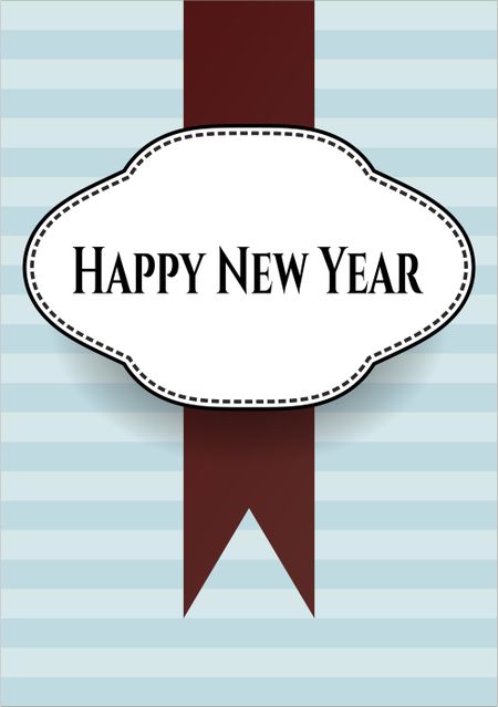 Happy New Year retro style card, banner or poster