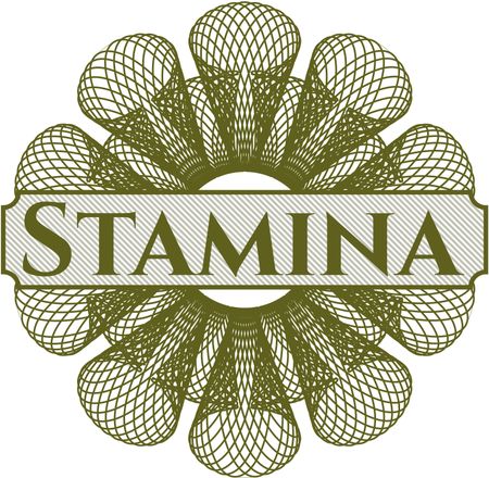 Stamina inside money style emblem or rosette