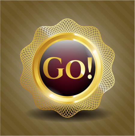 Go! gold badge or emblem