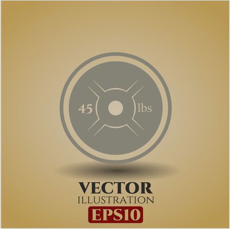 Weightlifting or powerlifting plate (45 lbs) vector icon