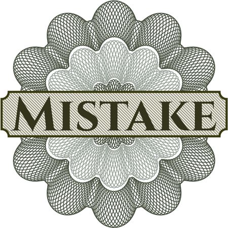 Mistake rosette or money style emblem