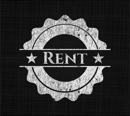 Rent chalk emblem written on a blackboard