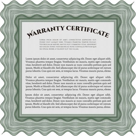 Warranty template. Customizable, Easy to edit and change colors. Cordial design. With background. 