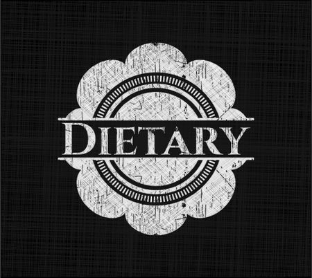 Dietary chalk emblem written on a blackboard