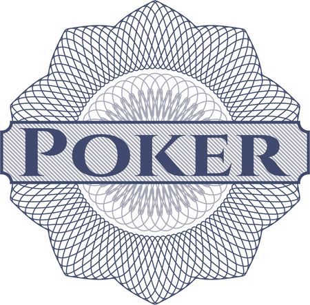 Poker written inside abstract linear rosette