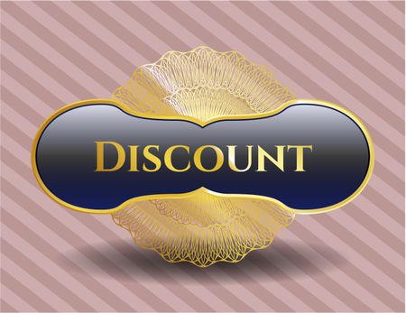 Discount gold badge or emblem