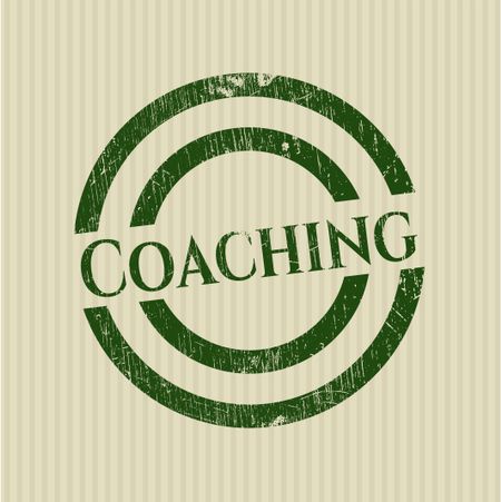 Coaching rubber stamp with grunge texture