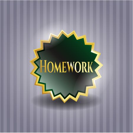 Homework gold shiny emblem