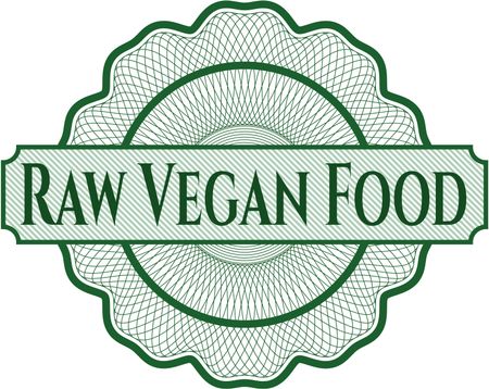Raw Vegan Food rosette (money style emblem)
