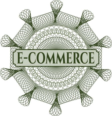 e-commerce inside money style emblem or rosette