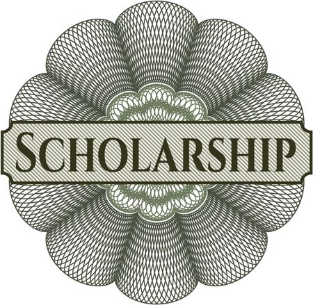 Scholarship inside a money style rosette