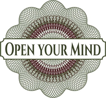Open your Mind rosette or money style emblem