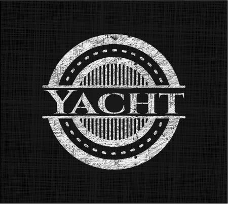 Yacht chalk emblem written on a blackboard