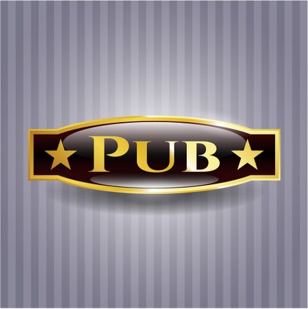 Pub gold shiny badge