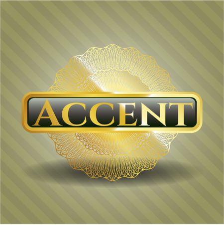Accent gold emblem or badge