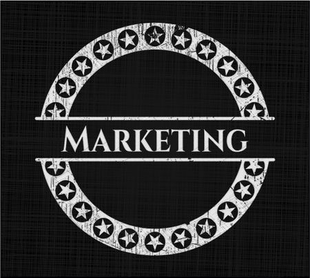 Marketing chalk emblem, retro style, chalk or chalkboard texture
