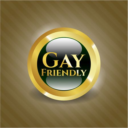 Gay Friendly gold badge or emblem