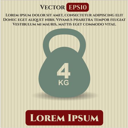 4Kg Kettlebell vector icon or symbol