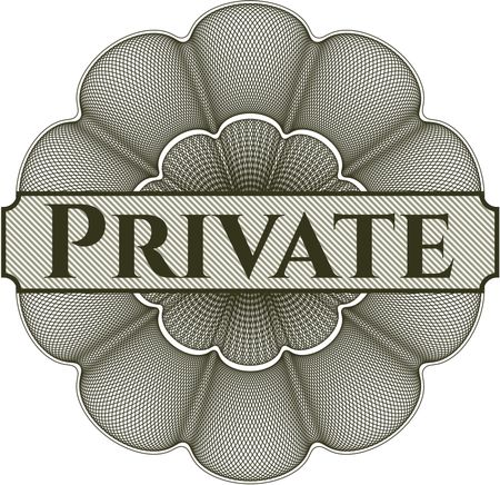 Private written inside rosette