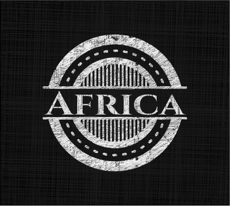 Africa chalk emblem, retro style, chalk or chalkboard texture