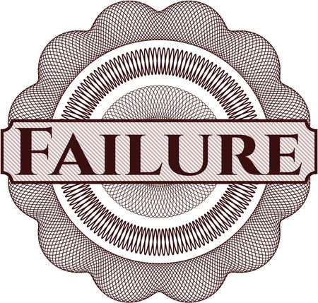 Failure inside money style emblem or rosette