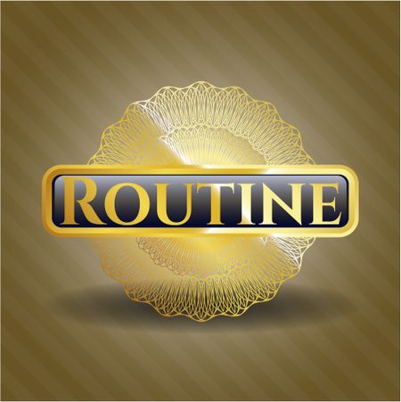 Routine golden emblem or badge