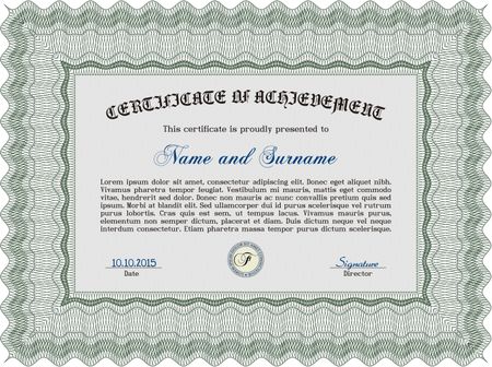 Green Certificate or diploma template. Cordial design. Customizable, Easy to edit and change colors. Easy to print. 