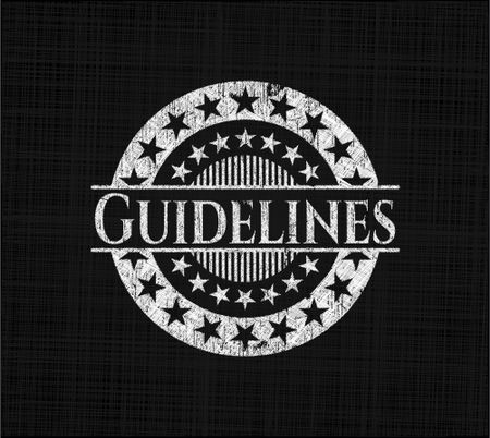 Guidelines chalk emblem, retro style, chalk or chalkboard texture