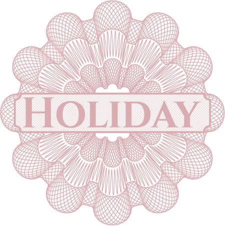 Holiday written inside abstract linear rosette