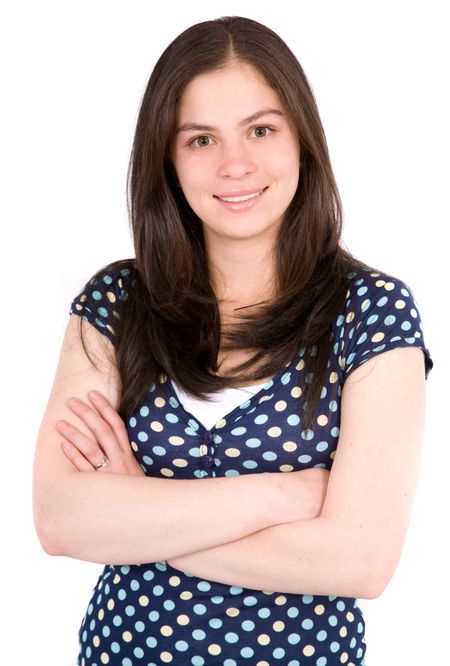 casual-woman-portrait-white-background-3751051 Casual woman portrait over a white background