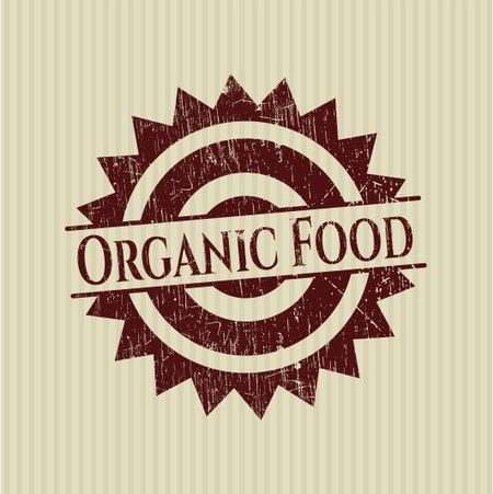 Organic Food rubber grunge texture stamp